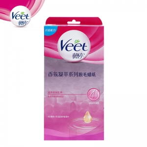 veet薇婷脱毛蜡纸香氛凝萃6片适用多种肌肤 玫瑰花香植物精油 男士女士专用 去全身腋下毛